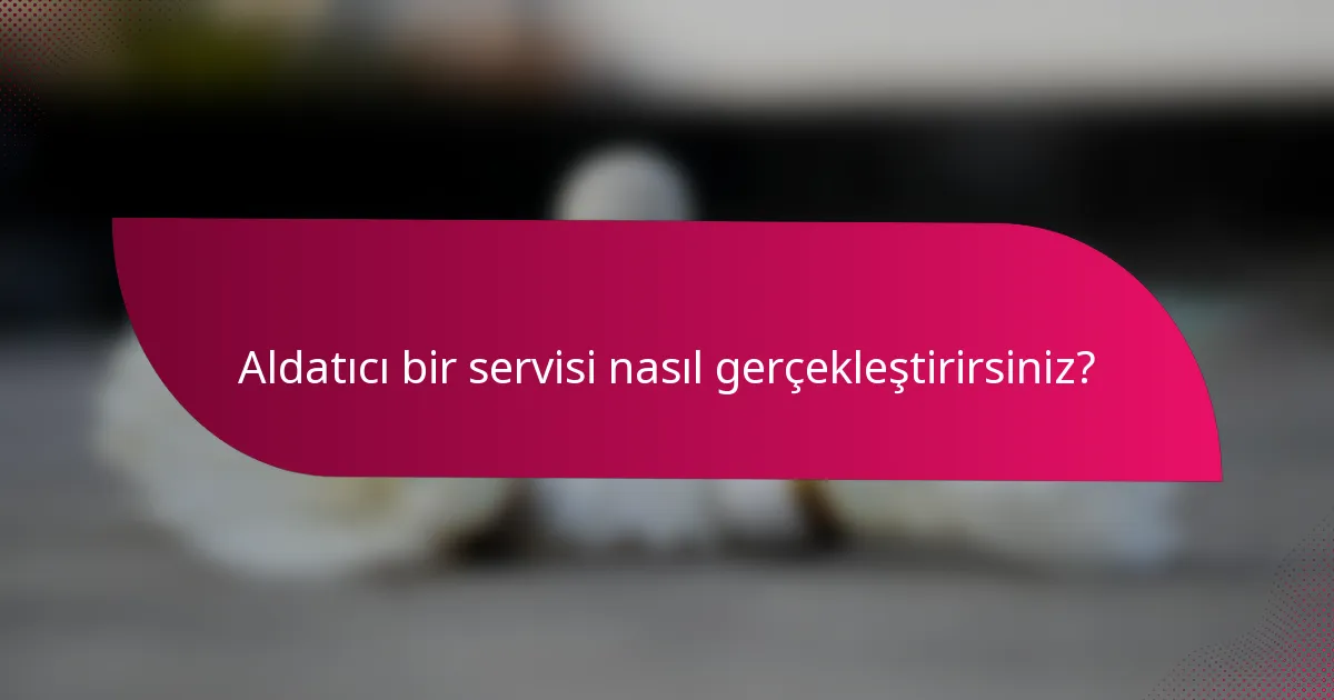 Aldatıcı bir servisi nasıl gerçekleştirirsiniz?