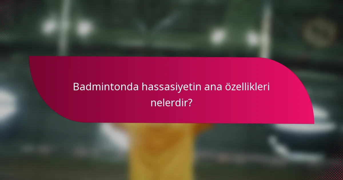 Badmintonda hassasiyetin ana özellikleri nelerdir?